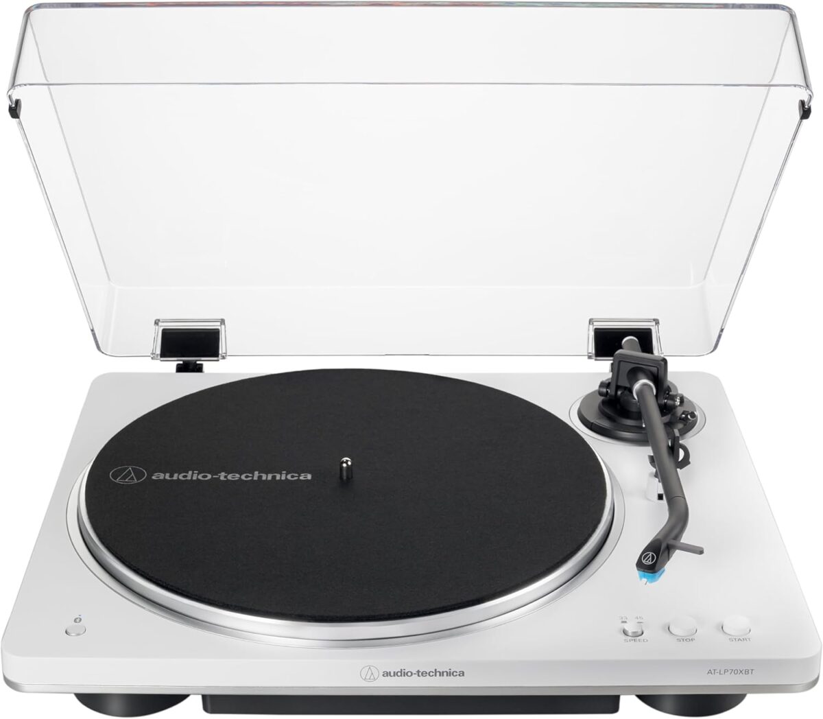 AUDIO TECHNICA AT-LP70XBT Fully Automatic Wireless Belt-Drive Turntable (White/Silver)