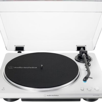 AUDIO TECHNICA AT-LP70XBT Fully Automatic Wireless Belt-Drive Turntable (White/Silver)